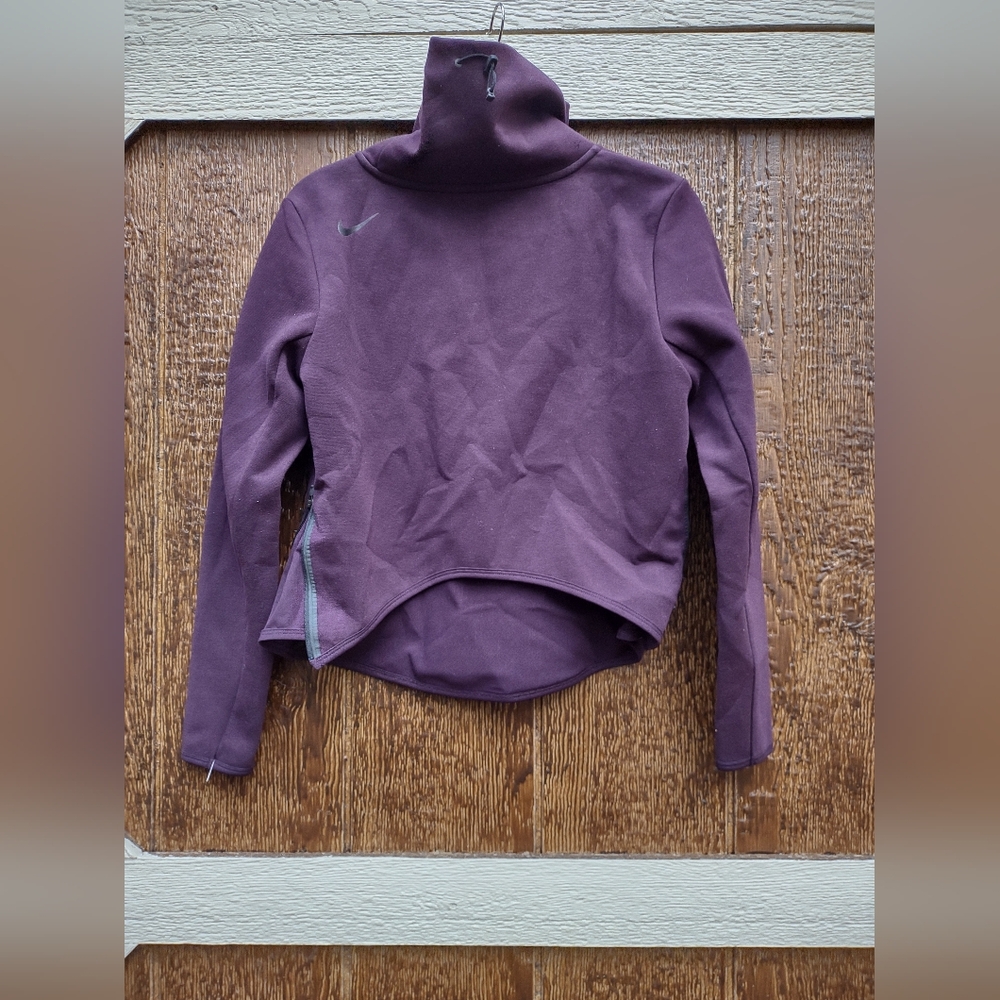 Nike Women's XS Purple Turtleneck Athletic Long Sleeve Pockets Pullover - Picture 2 of 4